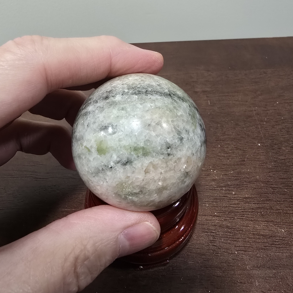 Orange and Green Sunstone Crystal Sphere 50 mm
